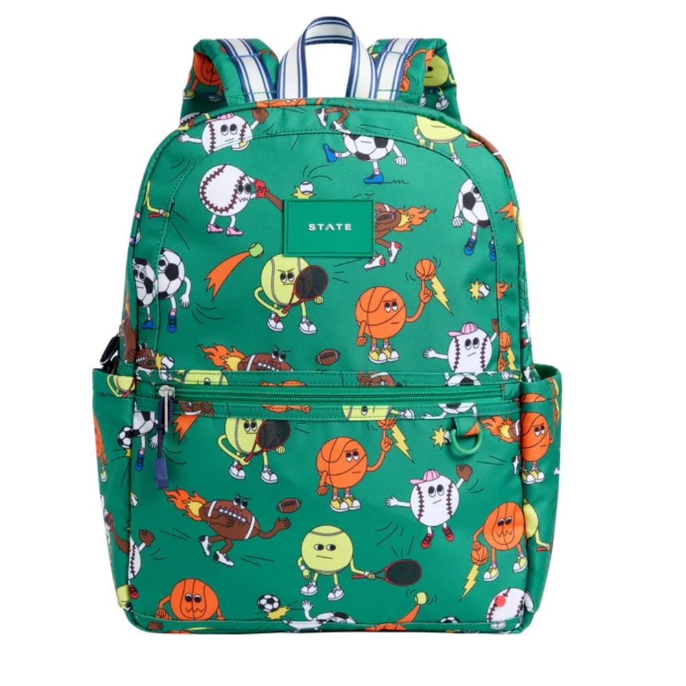 STATE Kane Kids Backpack Sports Balls Green Backpack